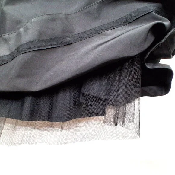J.Crew Black Silk Taffeta Midi Dress A Line Cocktail Criss Cross Back Lined SZ 8 - Picture 5 of 12